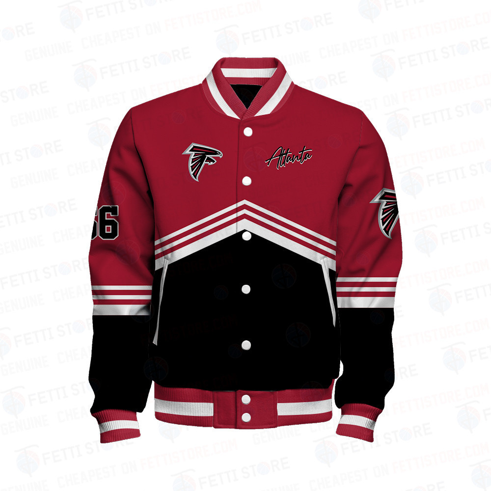 Atlanta Falcons - National Football League AOP Varsity Jacket V4 - Famjoys Atlanta Falcons - National Football League AOP Varsity Jacket V4 - Famjoys