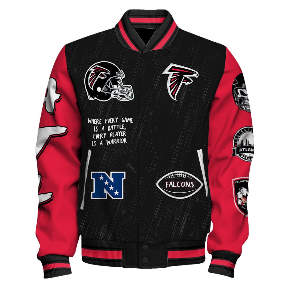 Atlanta Falcons National Football League Conquer Every Field Unisex Varsity Jacket - Famjoys Atlanta Falcons National Football League Conquer Every Field Unisex Varsity Jacket - Famjoys