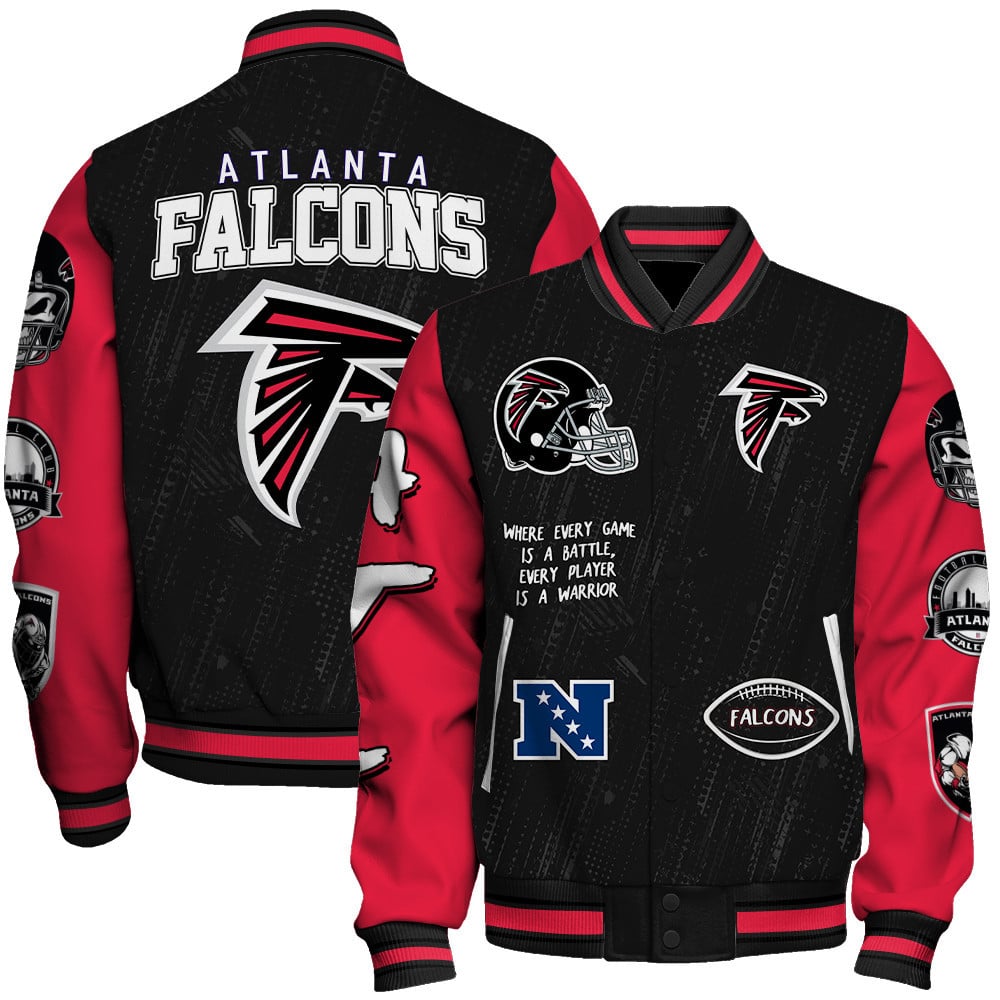 Atlanta Falcons National Football League Conquer Every Field Unisex Varsity Jacket - Famjoys Atlanta Falcons National Football League Conquer Every Field Unisex Varsity Jacket - Famjoys