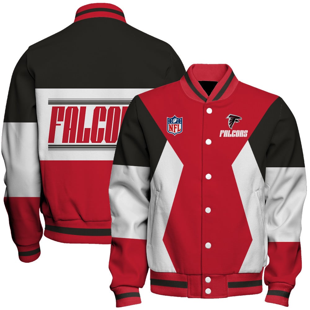 Atlanta Falcons National Football League Unisex Varsity Jacket - Famjoys Atlanta Falcons National Football League Unisex Varsity Jacket - Famjoys