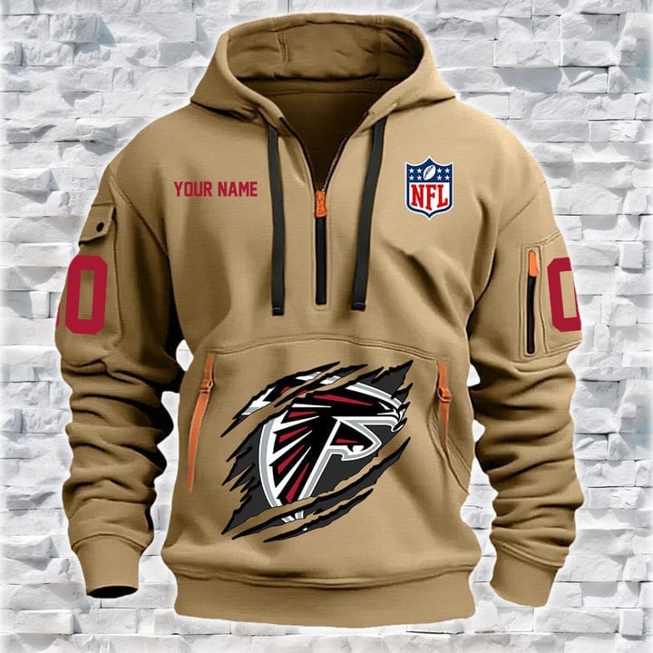 Atlanta Falcons New Personalized Quarter Zip Hoodie AZBTQZH000090 - Famjoys Atlanta Falcons New Personalized Quarter Zip Hoodie AZBTQZH000090 - Famjoys