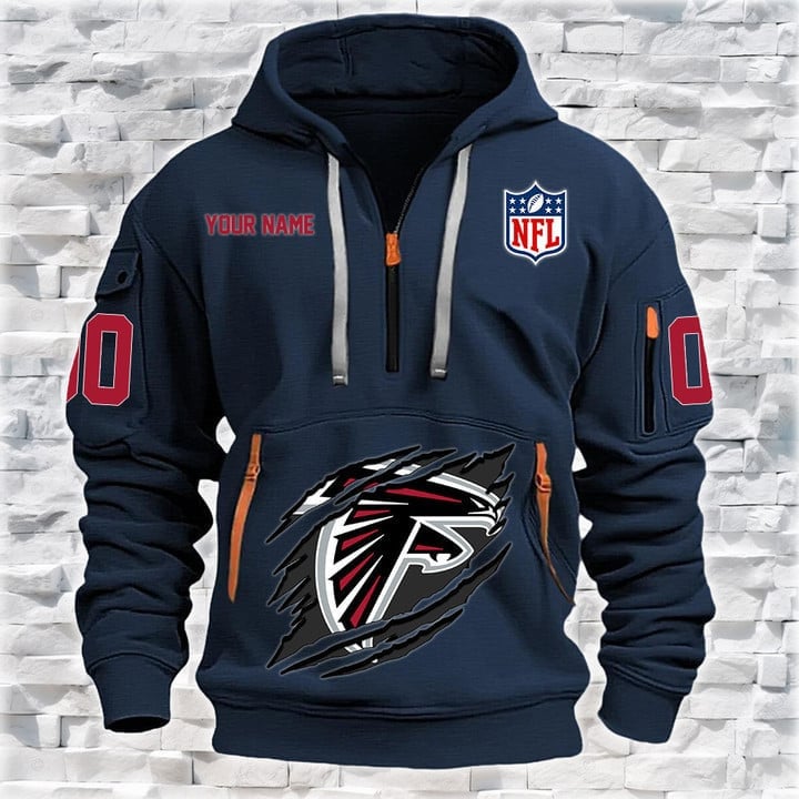 Atlanta Falcons New Personalized Quarter Zip Hoodie AZBTQZH000090 - Famjoys Atlanta Falcons New Personalized Quarter Zip Hoodie AZBTQZH000090 - Famjoys