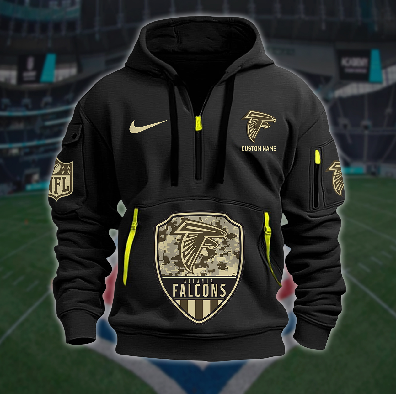 Atlanta Falcons New Personalized Quarter Zip Hoodie AZBTQZH000189 - Famjoys Atlanta Falcons New Personalized Quarter Zip Hoodie AZBTQZH000189 - Famjoys