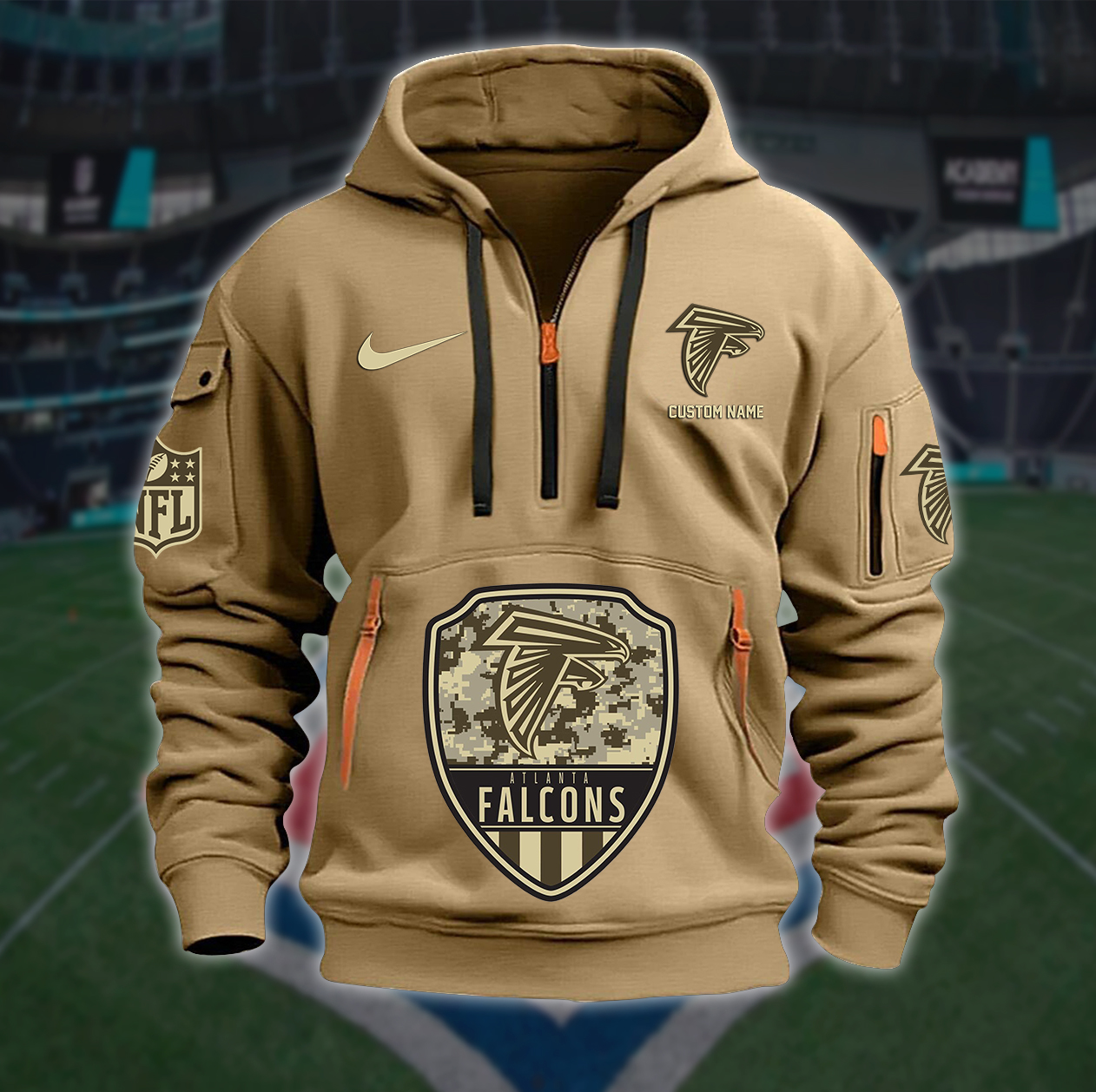 Atlanta Falcons New Personalized Quarter Zip Hoodie AZBTQZH000189 - Famjoys Atlanta Falcons New Personalized Quarter Zip Hoodie AZBTQZH000189 - Famjoys