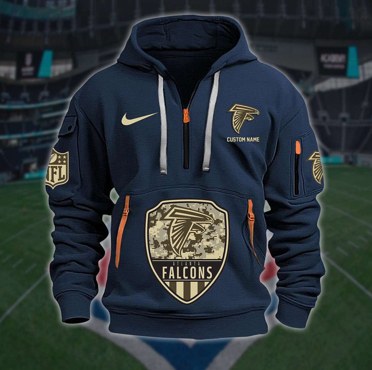 Atlanta Falcons New Personalized Quarter Zip Hoodie AZBTQZH000189 - Famjoys Atlanta Falcons New Personalized Quarter Zip Hoodie AZBTQZH000189 - Famjoys