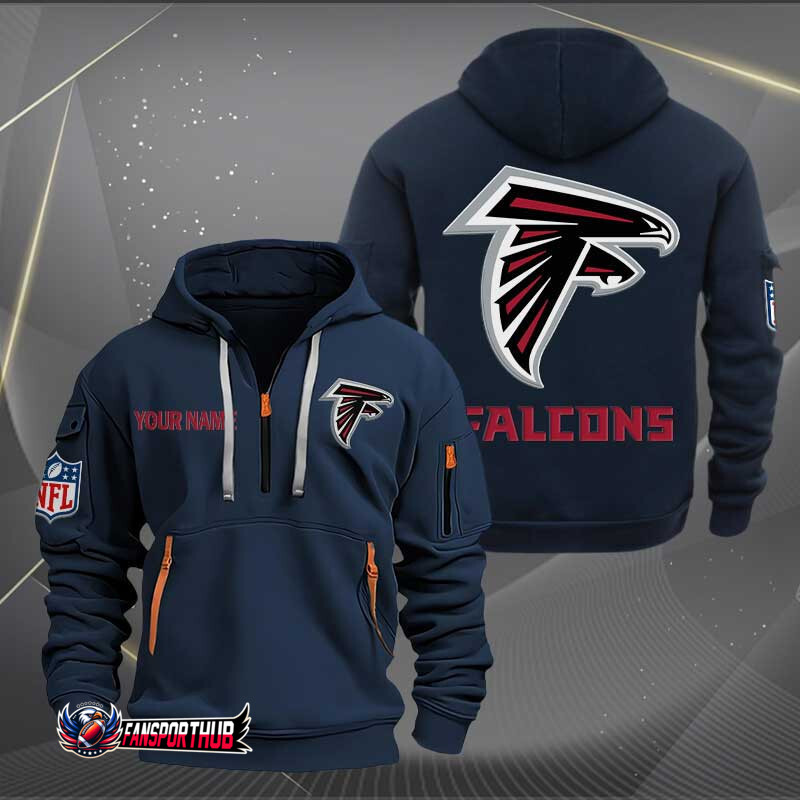 Atlanta Falcons New Personalized Quarter Zip Hoodie AZBTQZH000210 - Famjoys Atlanta Falcons New Personalized Quarter Zip Hoodie AZBTQZH000210 - Famjoys