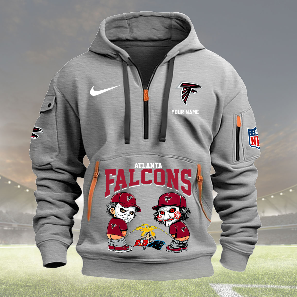 Atlanta Falcons Personalized Quarter Zip Hoodie New Collection AZBTQZH000279 - Famjoys Atlanta Falcons Personalized Quarter Zip Hoodie New Collection AZBTQZH000279 - Famjoys