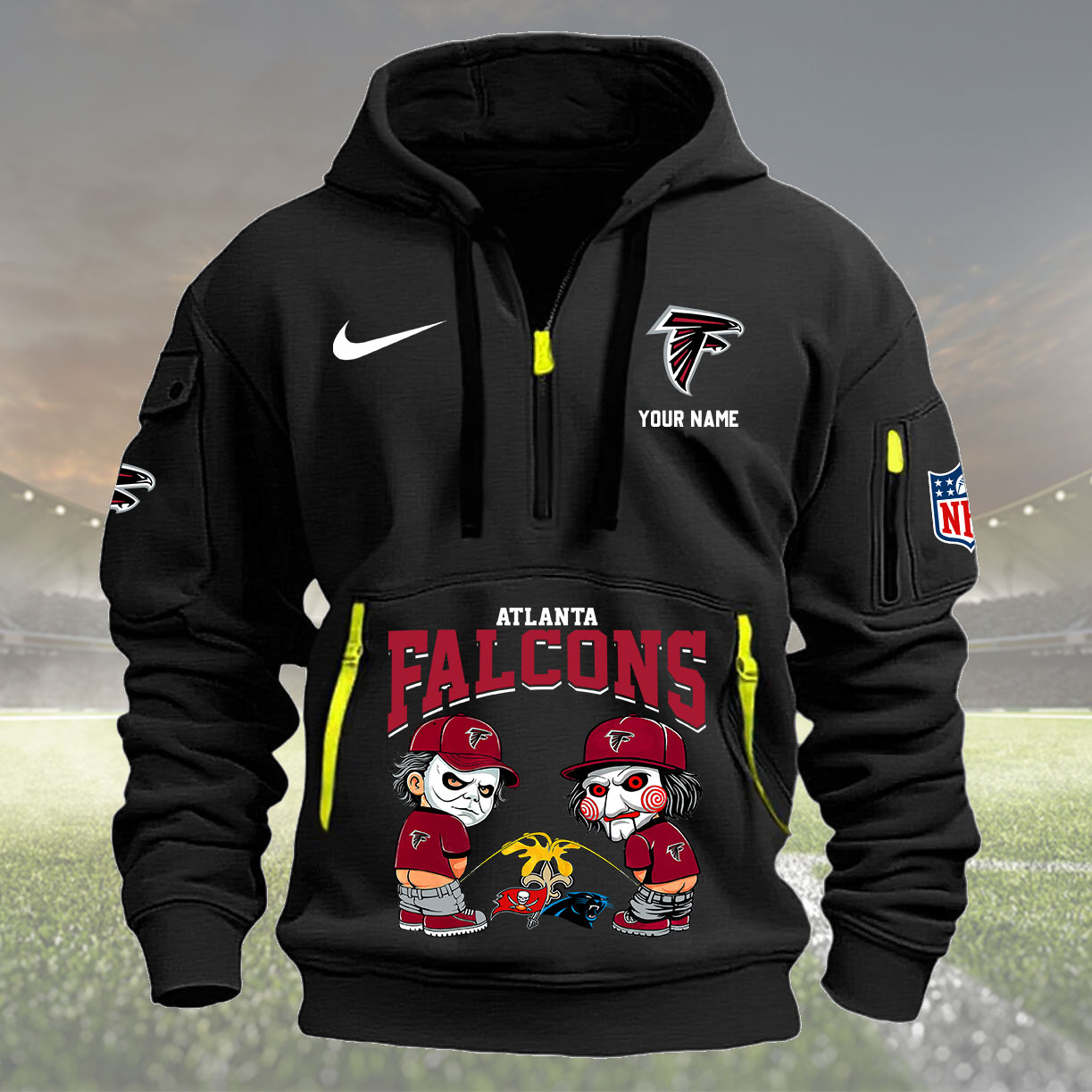 Atlanta Falcons Personalized Quarter Zip Hoodie New Collection AZBTQZH000279 - Famjoys Atlanta Falcons Personalized Quarter Zip Hoodie New Collection AZBTQZH000279 - Famjoys