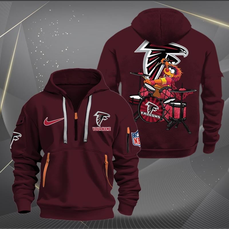 Atlanta Falcons Premium Personalized Quarter Zip Hoodie AZBTCQZH000002 - Famjoys Atlanta Falcons Premium Personalized Quarter Zip Hoodie AZBTCQZH000002 - Famjoys