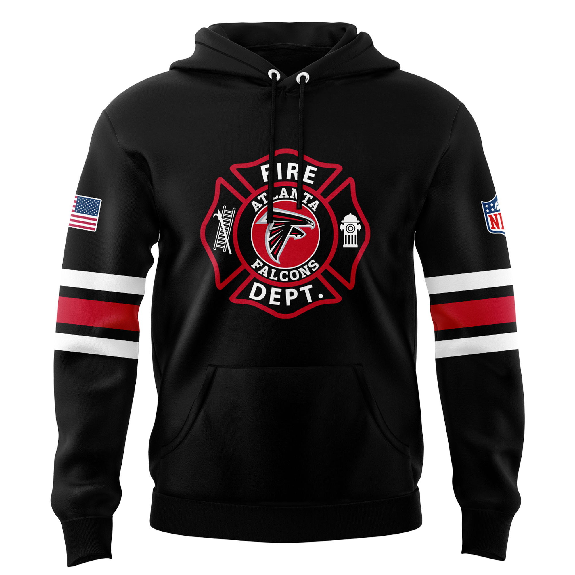 Atlanta Falcons x Firefighter Appreciation Night Black Pullover Hoodie - Famjoys Atlanta Falcons x Firefighter Appreciation Night Black Pullover Hoodie - Famjoys