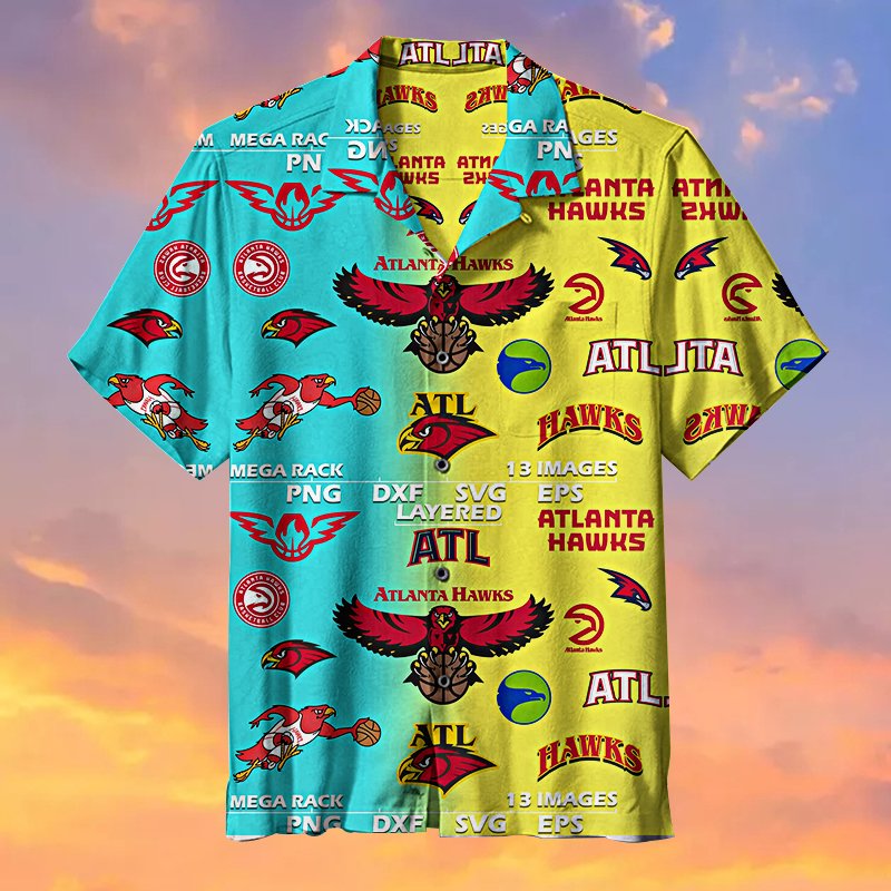 Atlanta Hawks Hawaiian Shirt - Famjoys Atlanta Hawks Hawaiian Shirt - Famjoys