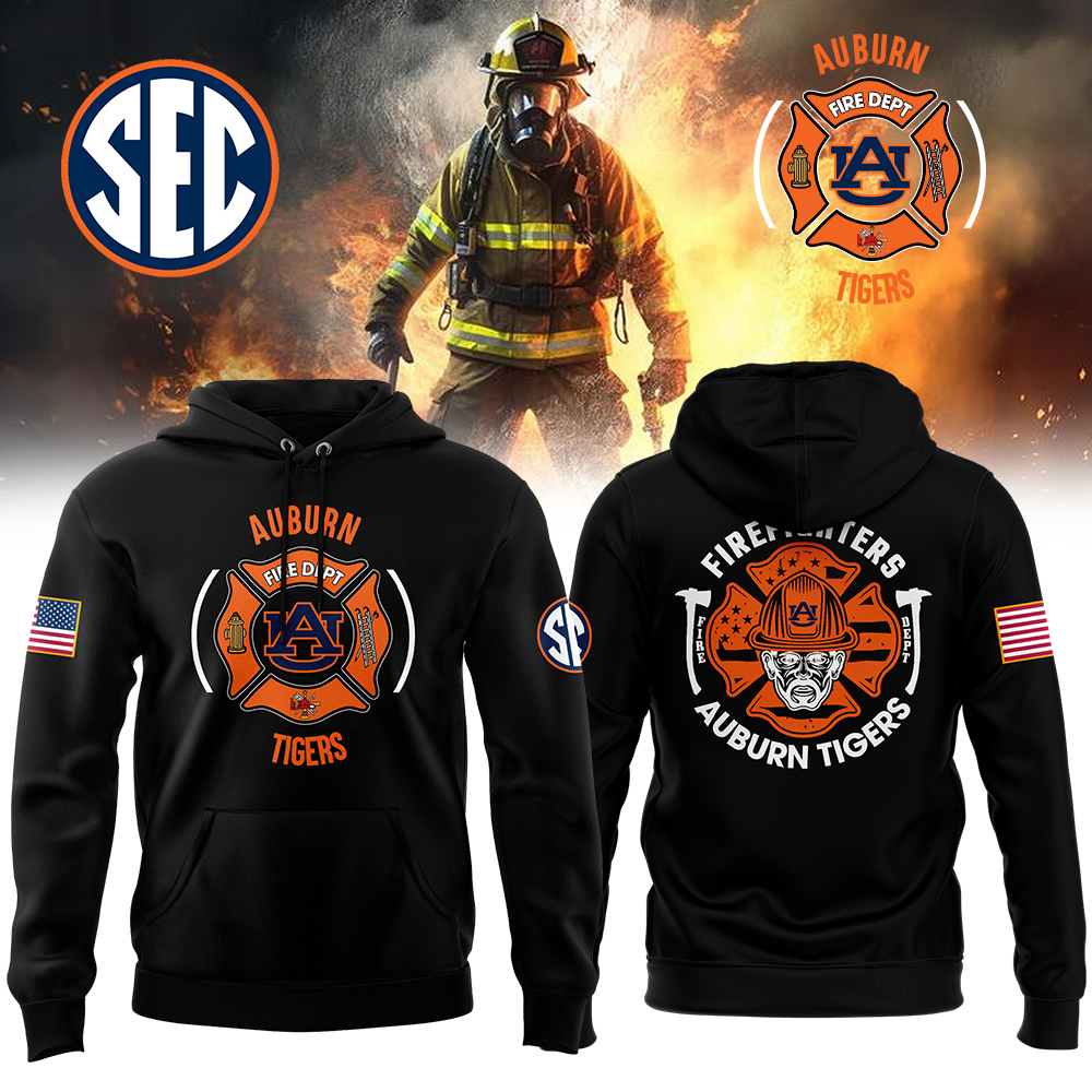 Auburn Football x Firefighter Appreciation Night Premium Pullover Hoodie - Famjoys Auburn Football x Firefighter Appreciation Night Premium Pullover Hoodie - Famjoys