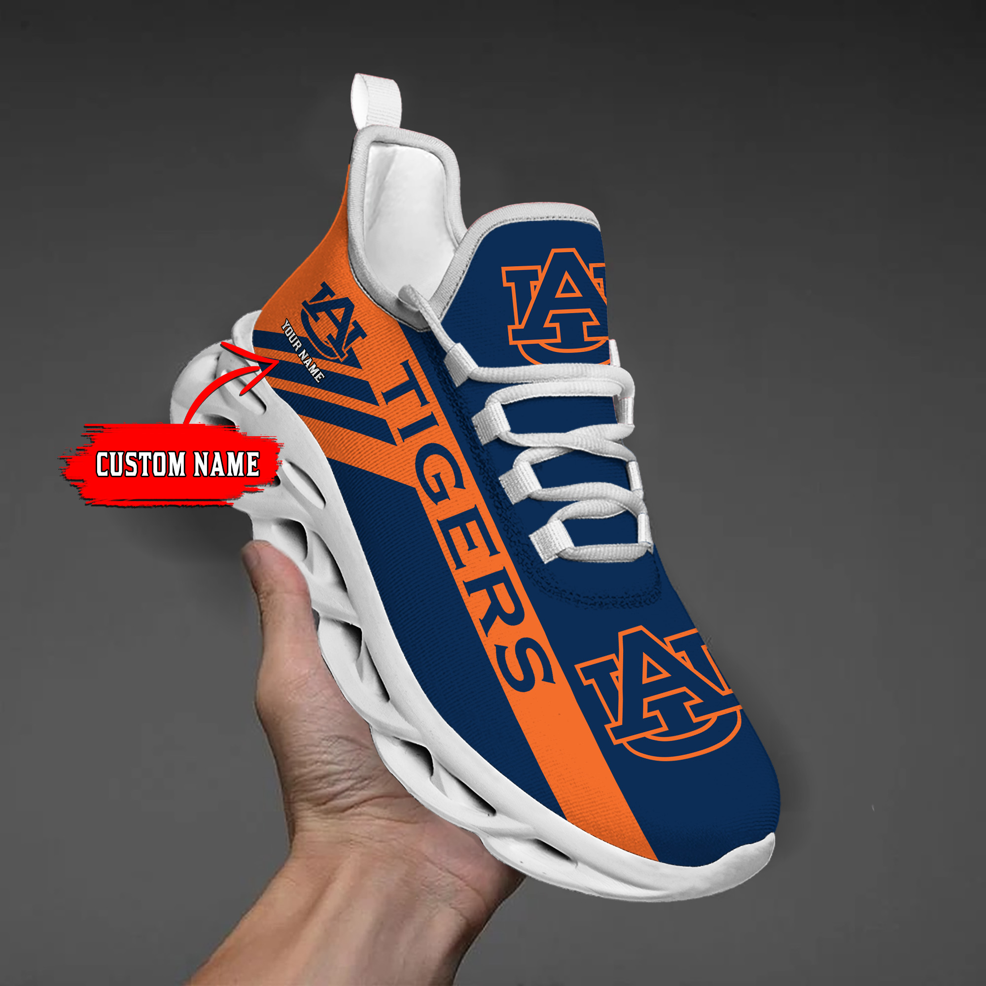 Auburn Tigers Custom Name  PERSONALIZED MAX SOUL SHOES  DS004 - Famjoys