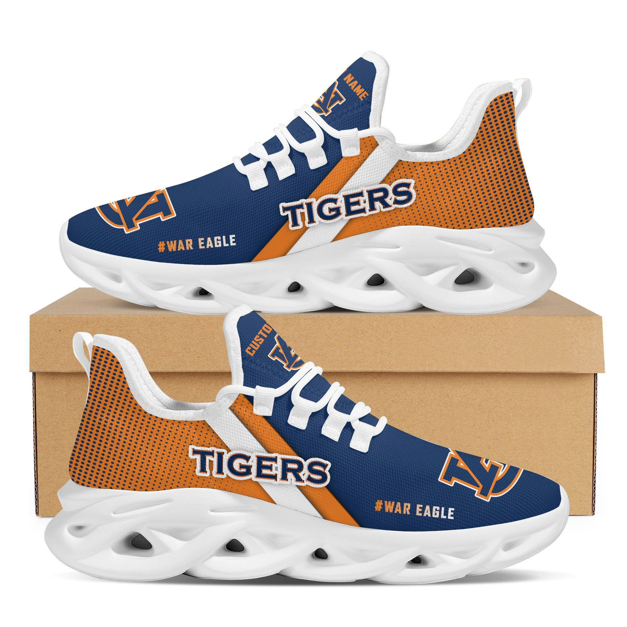 Auburn Tigers Custom Personalized Max Soul Sneakers Shoes Auburn University - Famjoys Auburn Tigers Custom Personalized Max Soul Sneakers Shoes Auburn University - Famjoys