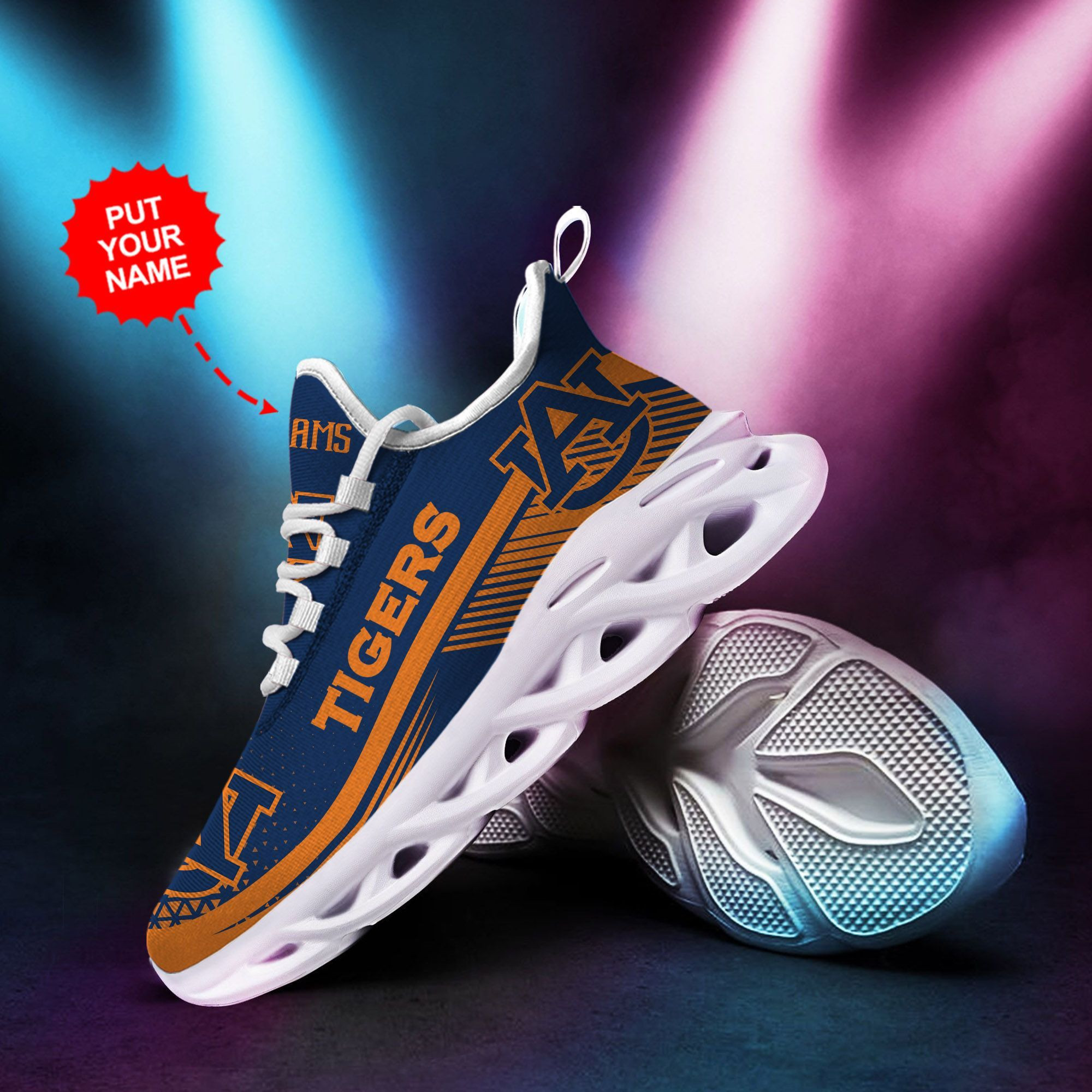 Auburn Tigers Custom Personalized Max Soul Sneakers Shoes - Famjoys Auburn Tigers Custom Personalized Max Soul Sneakers Shoes - Famjoys