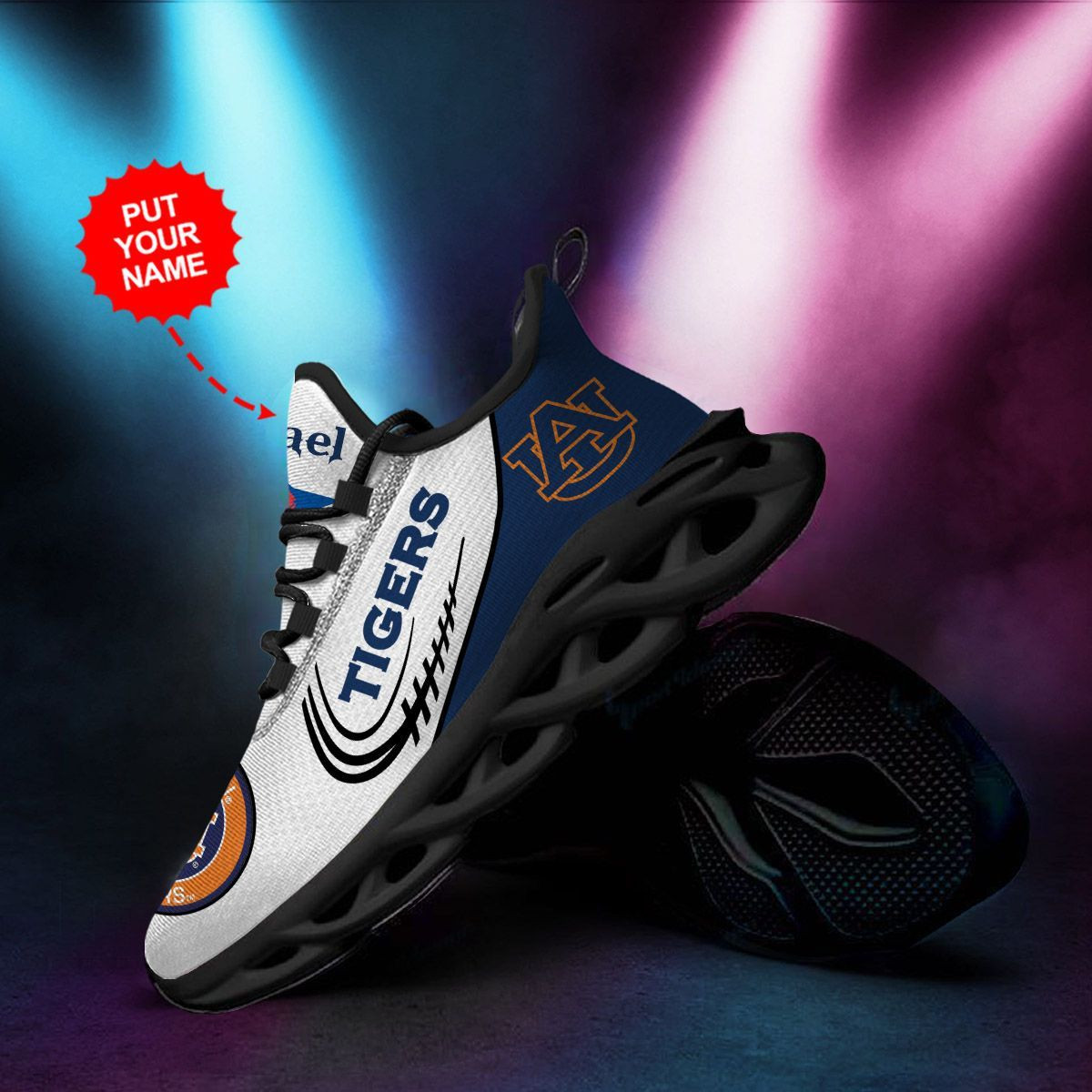 Auburn Tigers Custom Personalized Max Soul Sneakers Shoes - Famjoys Auburn Tigers Custom Personalized Max Soul Sneakers Shoes - Famjoys