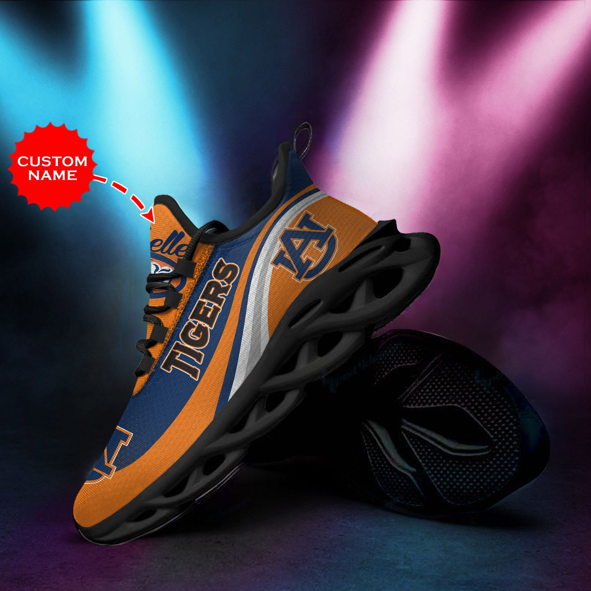 Auburn Tigers Custom Personalized Max Soul Sneakers Shoes - Famjoys Auburn Tigers Custom Personalized Max Soul Sneakers Shoes - Famjoys