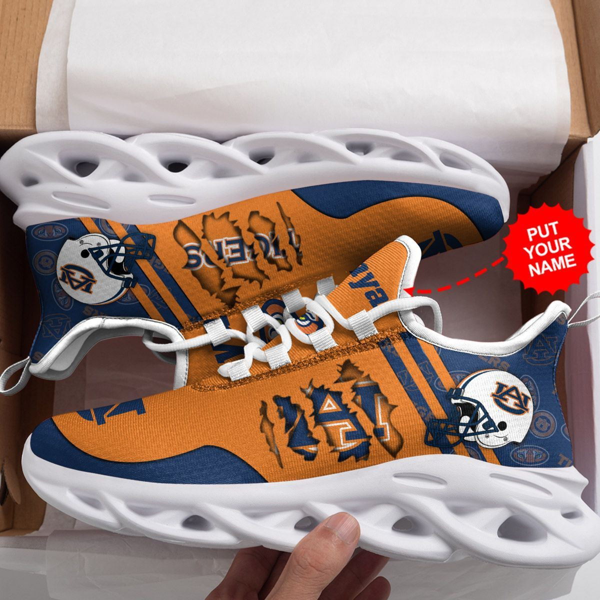 Auburn Tigers Custom Personalized Max Soul Sneakers Shoes - Famjoys Auburn Tigers Custom Personalized Max Soul Sneakers Shoes - Famjoys
