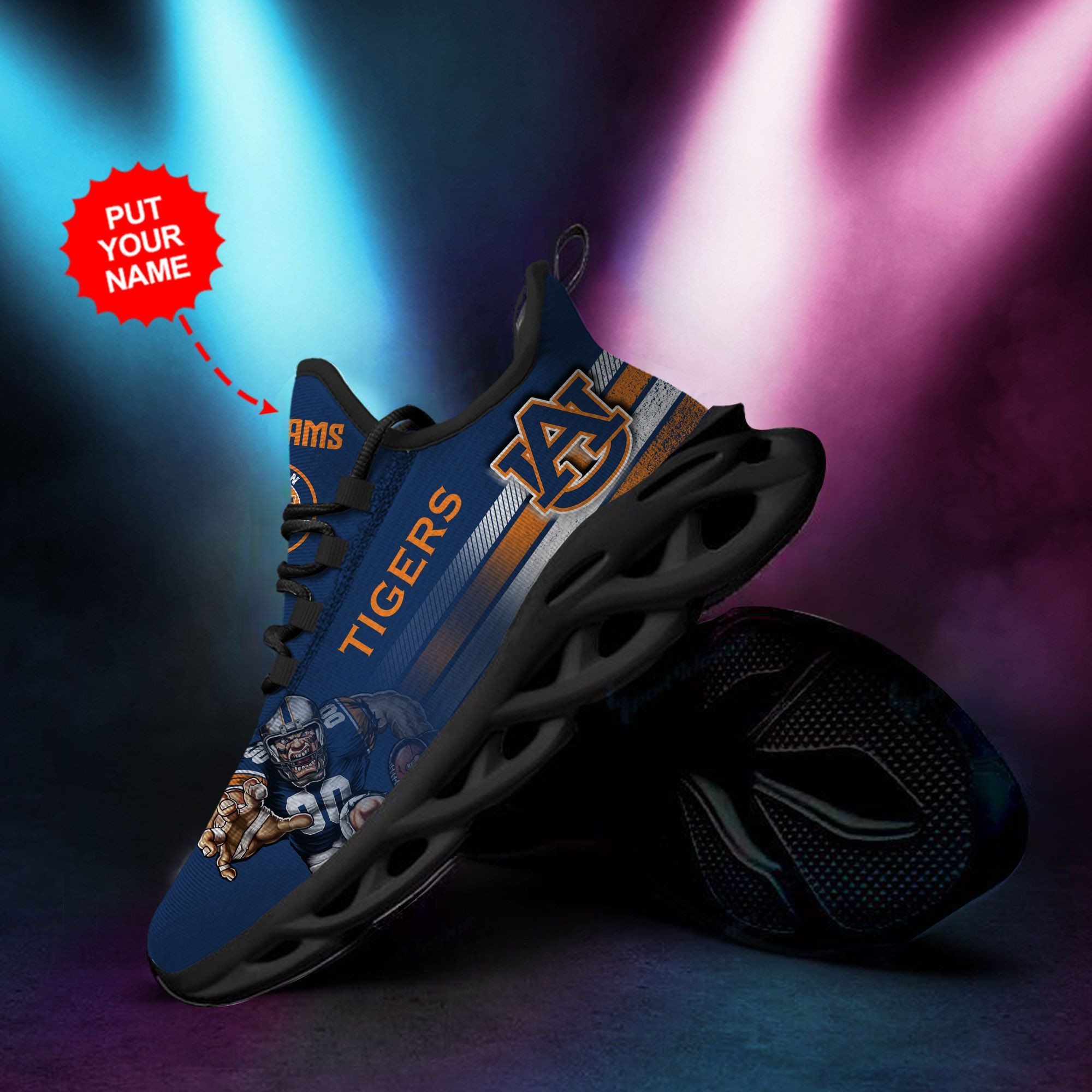 Auburn Tigers Custom Personalized Max Soul Sneakers Shoes - Famjoys Auburn Tigers Custom Personalized Max Soul Sneakers Shoes - Famjoys