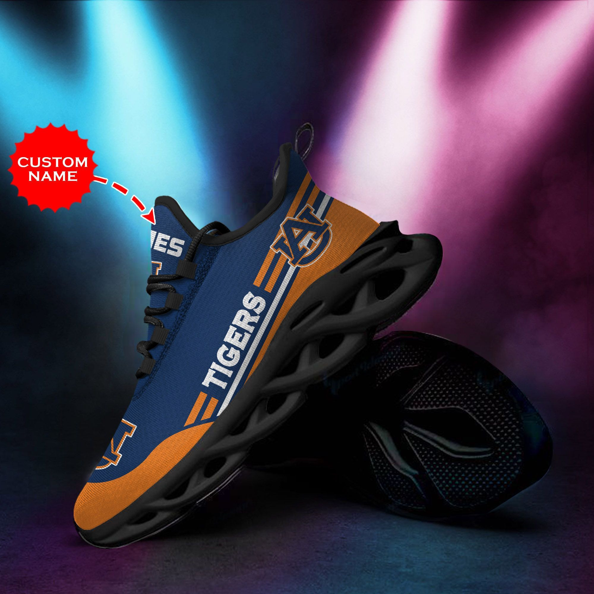 Auburn Tigers Custom Personalized Max Soul Sneakers Shoes - Famjoys Auburn Tigers Custom Personalized Max Soul Sneakers Shoes - Famjoys