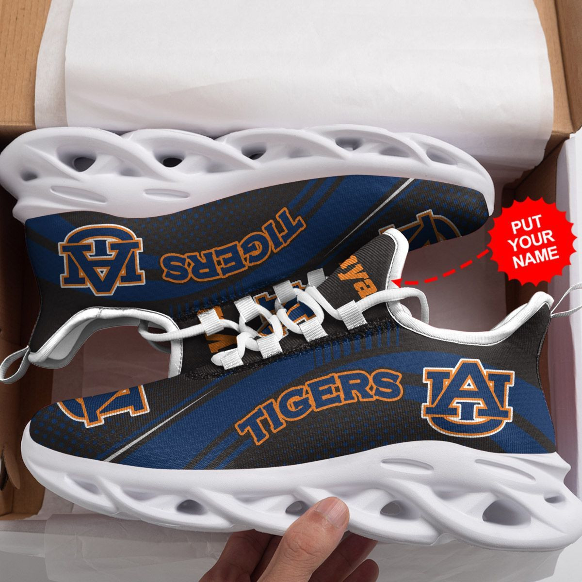 Auburn Tigers Custom Personalized Max Soul Sneakers Shoes - Famjoys Auburn Tigers Custom Personalized Max Soul Sneakers Shoes - Famjoys
