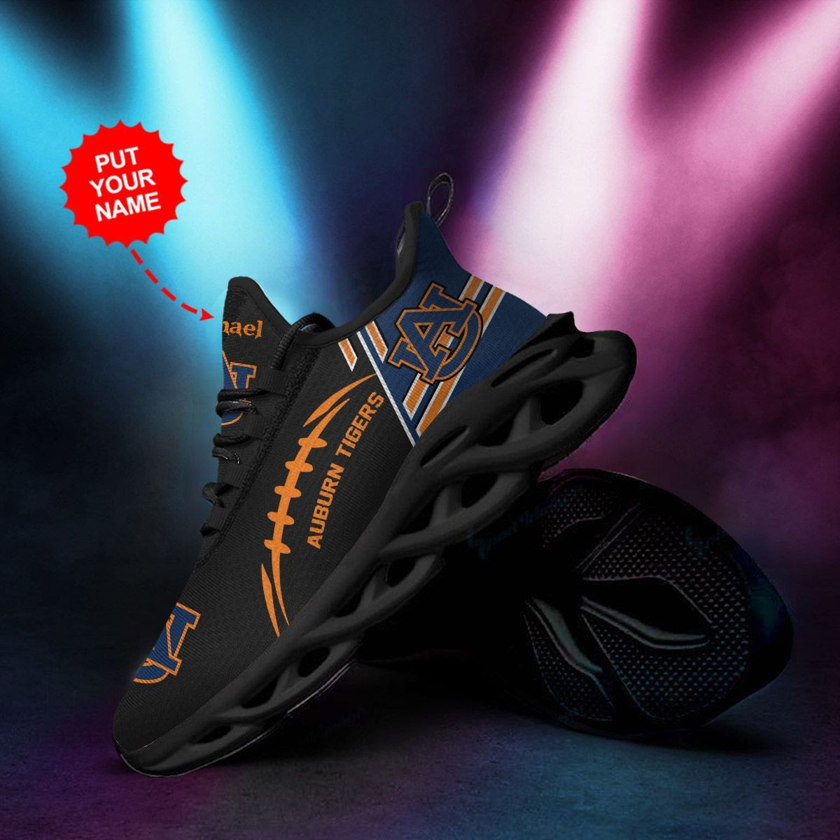 Auburn Tigers Custom Personalized Max Soul Sneakers Shoes - Famjoys Auburn Tigers Custom Personalized Max Soul Sneakers Shoes - Famjoys