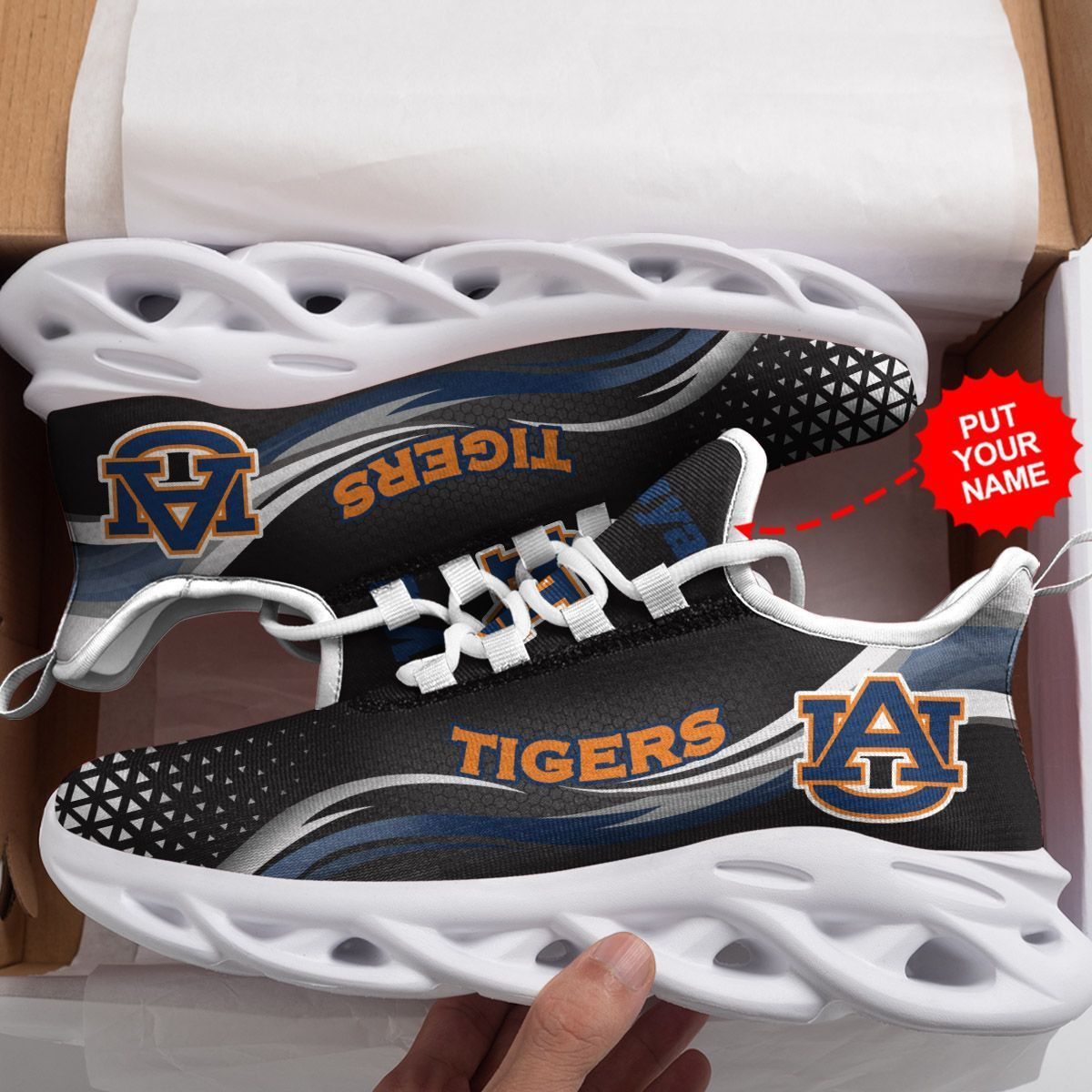 Auburn Tigers Custom Personalized Max Soul Sneakers Shoes - Famjoys Auburn Tigers Custom Personalized Max Soul Sneakers Shoes - Famjoys