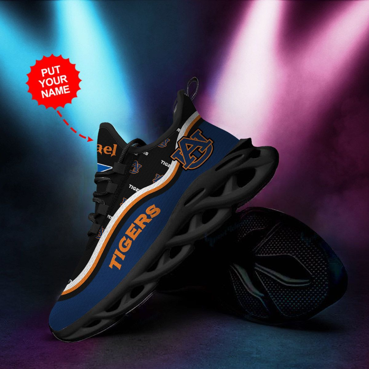 Auburn Tigers Custom Personalized Max Soul Sneakers Shoes - Famjoys Auburn Tigers Custom Personalized Max Soul Sneakers Shoes - Famjoys