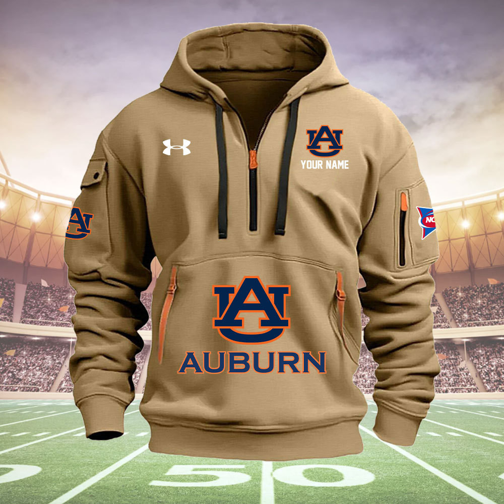 Auburn Tigers Quarter Zip Hoodie - Famjoys Auburn Tigers Quarter Zip Hoodie - Famjoys