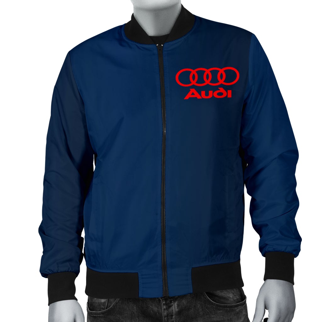 Audi Men's Bomber Jacket Blue - Famjoys Audi Men's Bomber Jacket Blue - Famjoys
