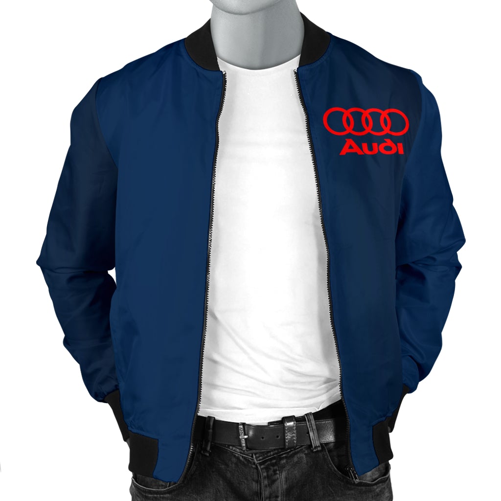 Audi Men's Bomber Jacket Blue - Famjoys Audi Men's Bomber Jacket Blue - Famjoys