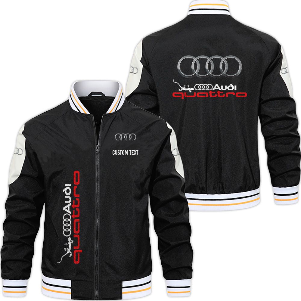 Audi Quattro Varsity Jacket, Zipper Jackets Customize Name - Famjoys Audi Quattro Varsity Jacket, Zipper Jackets Customize Name - Famjoys