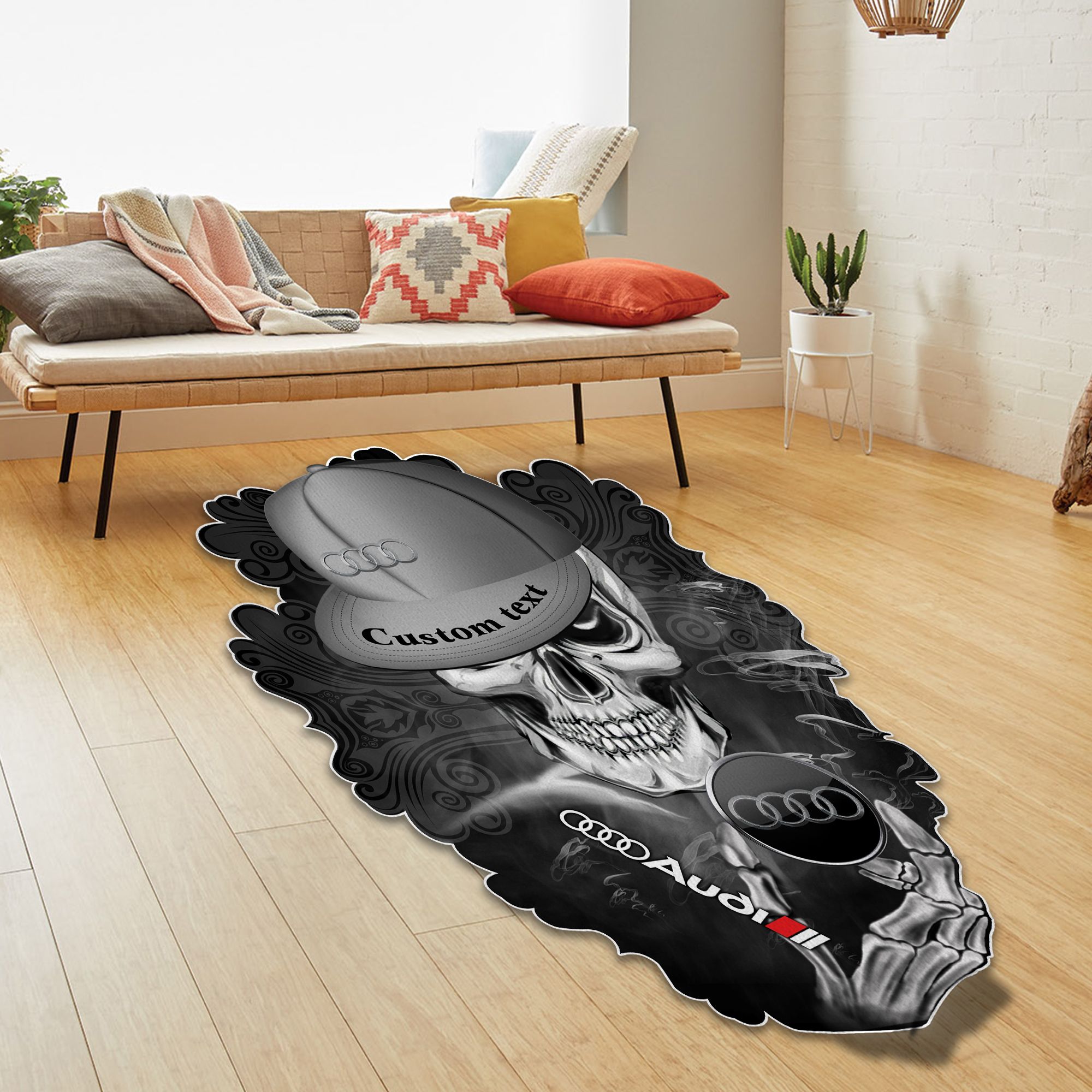 Audi Skull Shaped Luxurious Doormat, Rug Home Decor, Custom name - Famjoys Audi Skull Shaped Luxurious Doormat, Rug Home Decor, Custom name - Famjoys