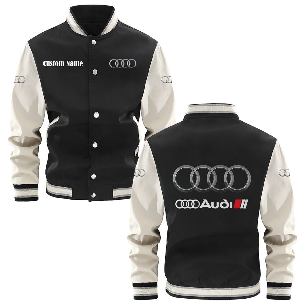 Audi Varsity Jacket, Baseball jacket, Letterman Jacket Customize Name, Multicolor - Famjoys Audi Varsity Jacket, Baseball jacket, Letterman Jacket Customize Name, Multicolor - Famjoys