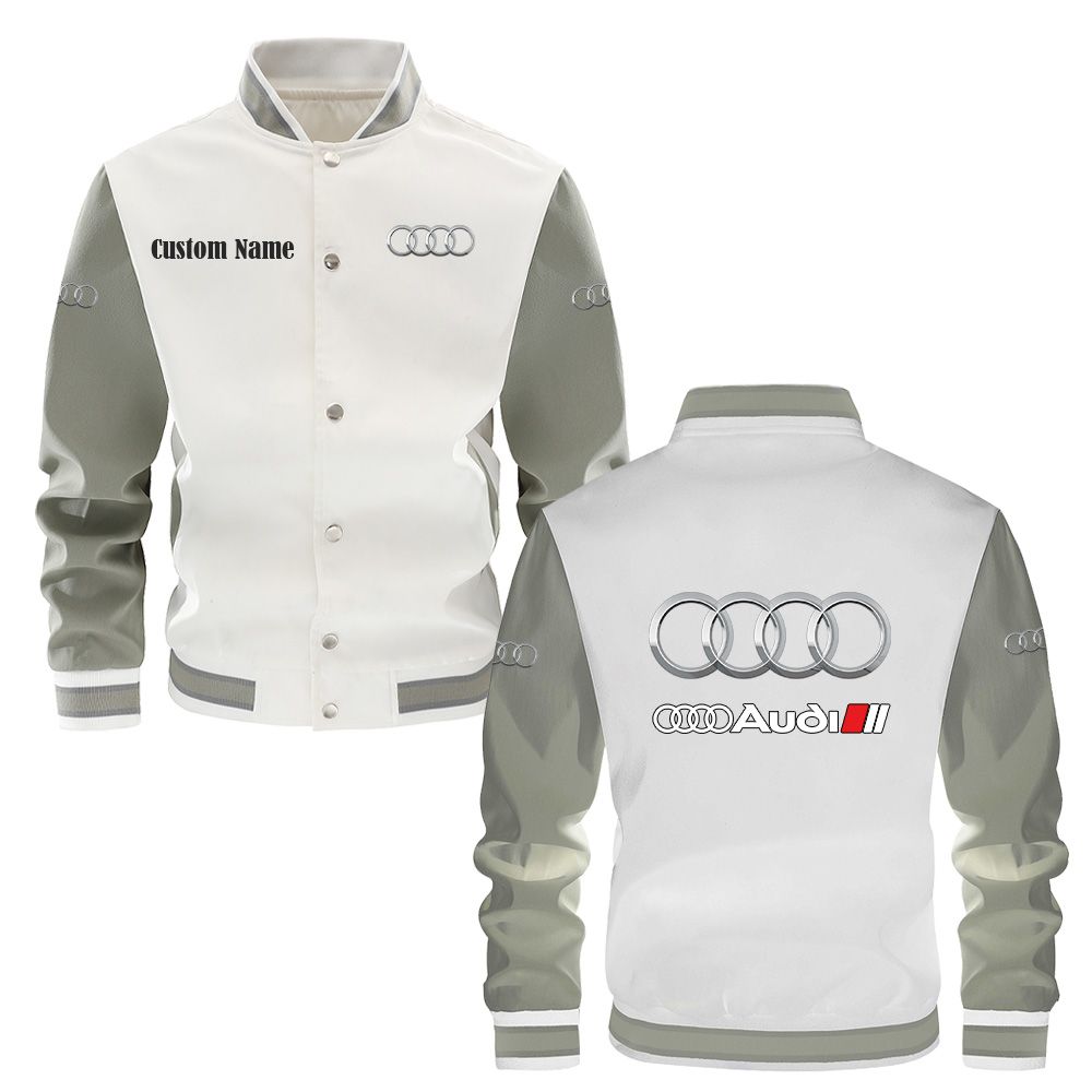 Audi Varsity Jacket, Baseball jacket, Letterman Jacket Customize Name, Multicolor - Famjoys Audi Varsity Jacket, Baseball jacket, Letterman Jacket Customize Name, Multicolor - Famjoys