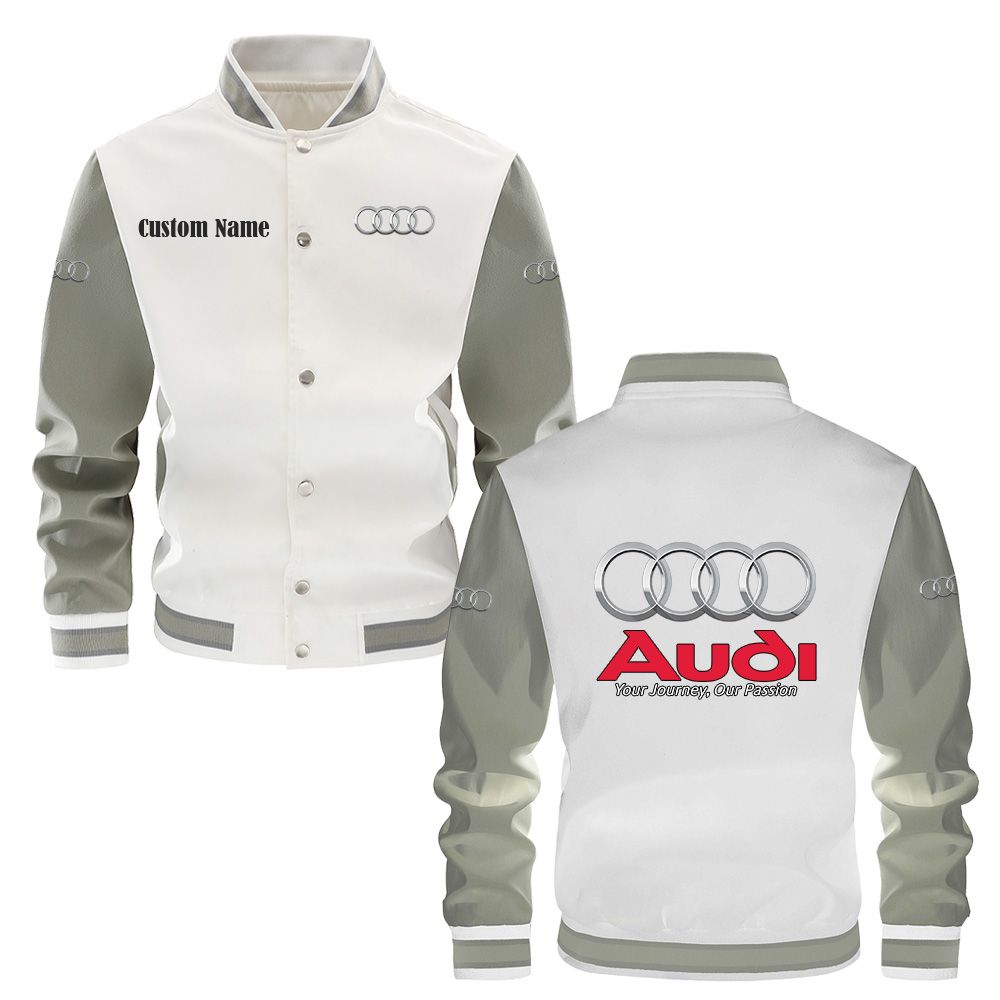 Audi Varsity Jacket, Baseball jacket, Letterman Jacket Customize Name, Multicolor - Famjoys Audi Varsity Jacket, Baseball jacket, Letterman Jacket Customize Name, Multicolor - Famjoys