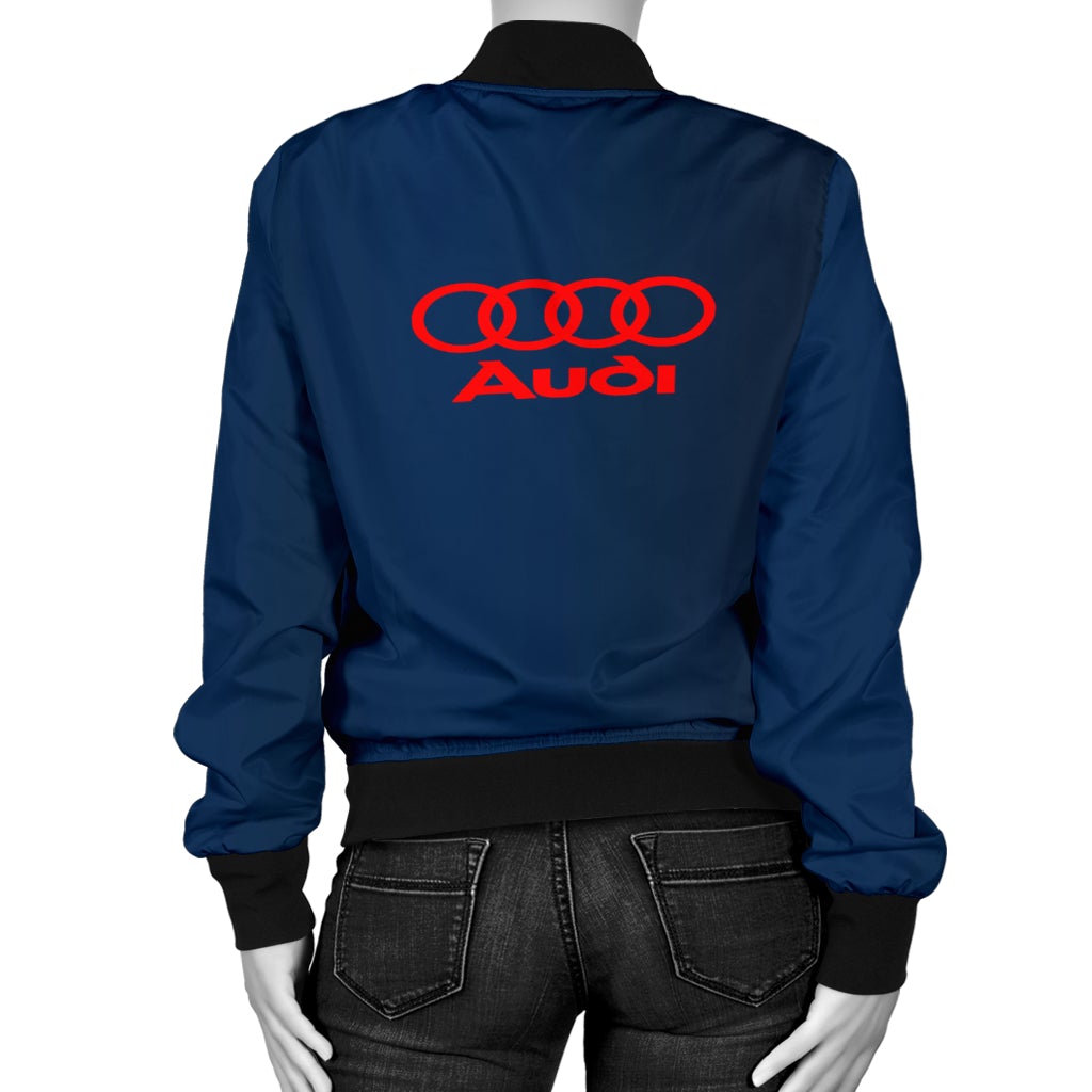 Audi Women's Bomber Jacket Blue - Famjoys Audi Women's Bomber Jacket Blue - Famjoys