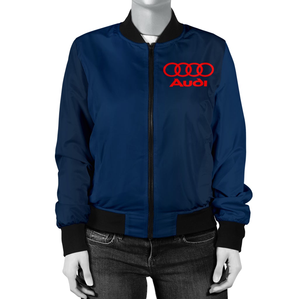 Audi Women's Bomber Jacket Blue - Famjoys Audi Women's Bomber Jacket Blue - Famjoys