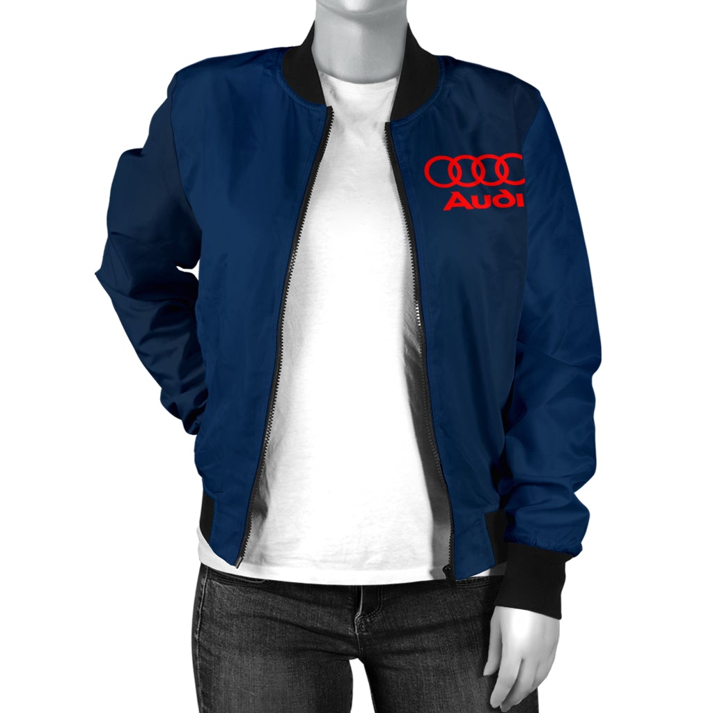 Audi Women's Bomber Jacket Blue - Famjoys Audi Women's Bomber Jacket Blue - Famjoys