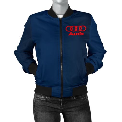 Audi Women's Bomber Jacket Blue - Famjoys Audi Women's Bomber Jacket Blue - Famjoys