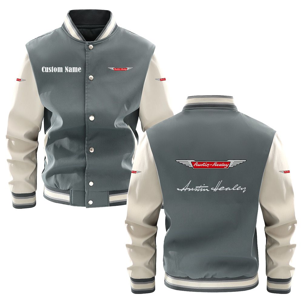 Austin Healey Varsity Jacket, Baseball jacket, Letterman Jacket Customize Name, Multicolor - Famjoys Austin Healey Varsity Jacket, Baseball jacket, Letterman Jacket Customize Name, Multicolor - Famjoys