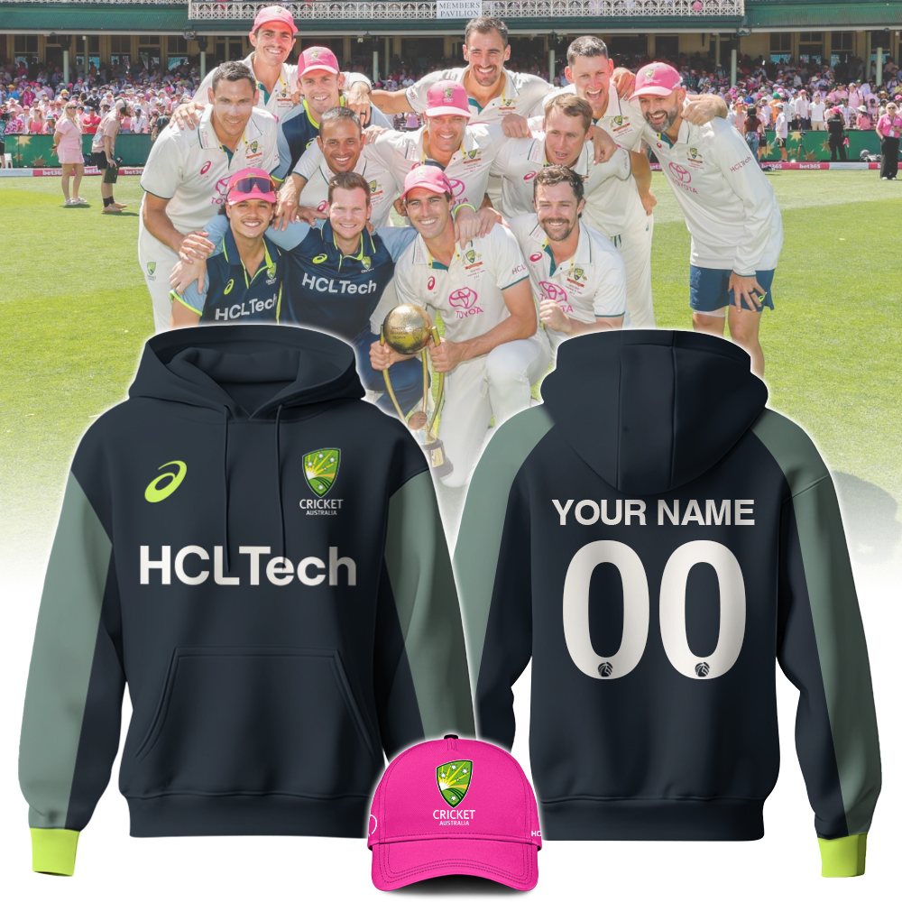 Australia National Cricket Green Hoodie Custom Name & Number - Famjoys Australia National Cricket Green Hoodie Custom Name & Number - Famjoys
