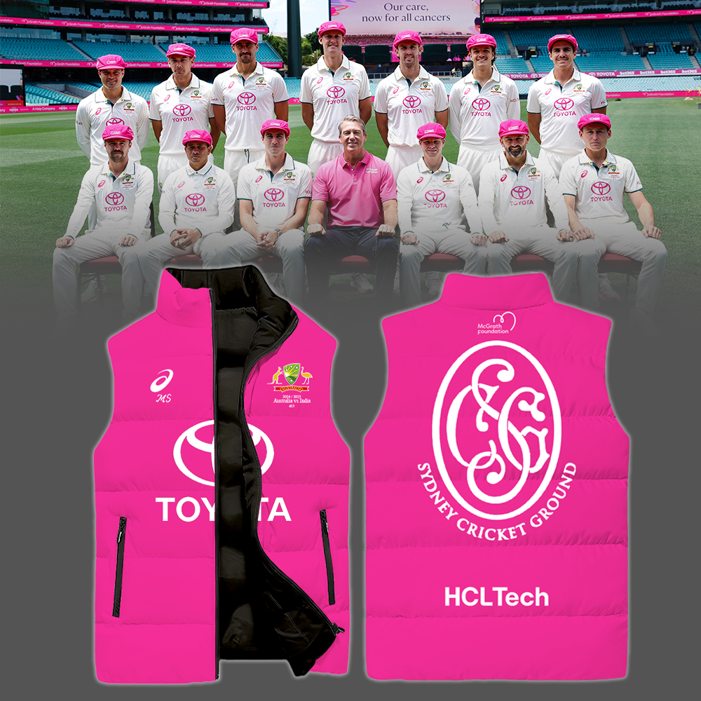 Australia National Cricket Pink Test Cotton Vest Limited Pink Color Edition - Famjoys Australia National Cricket Pink Test Cotton Vest Limited Pink Color Edition - Famjoys