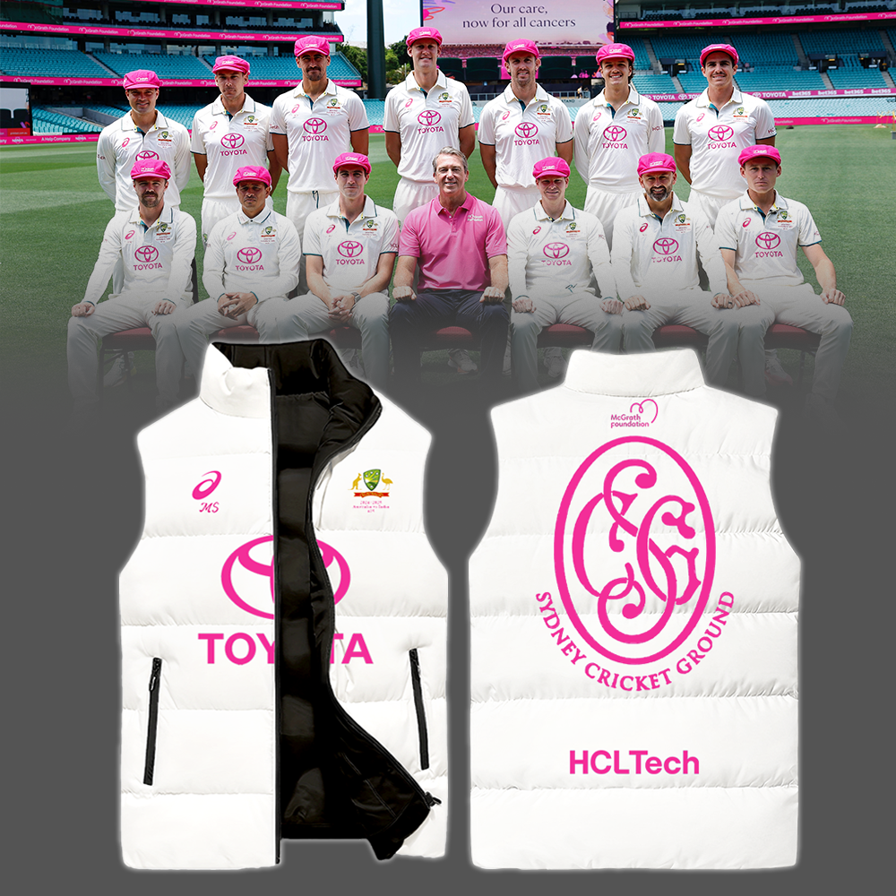 Australia National Cricket Pink Test Cotton Vest Limited White Color Edition - Famjoys Australia National Cricket Pink Test Cotton Vest Limited White Color Edition - Famjoys