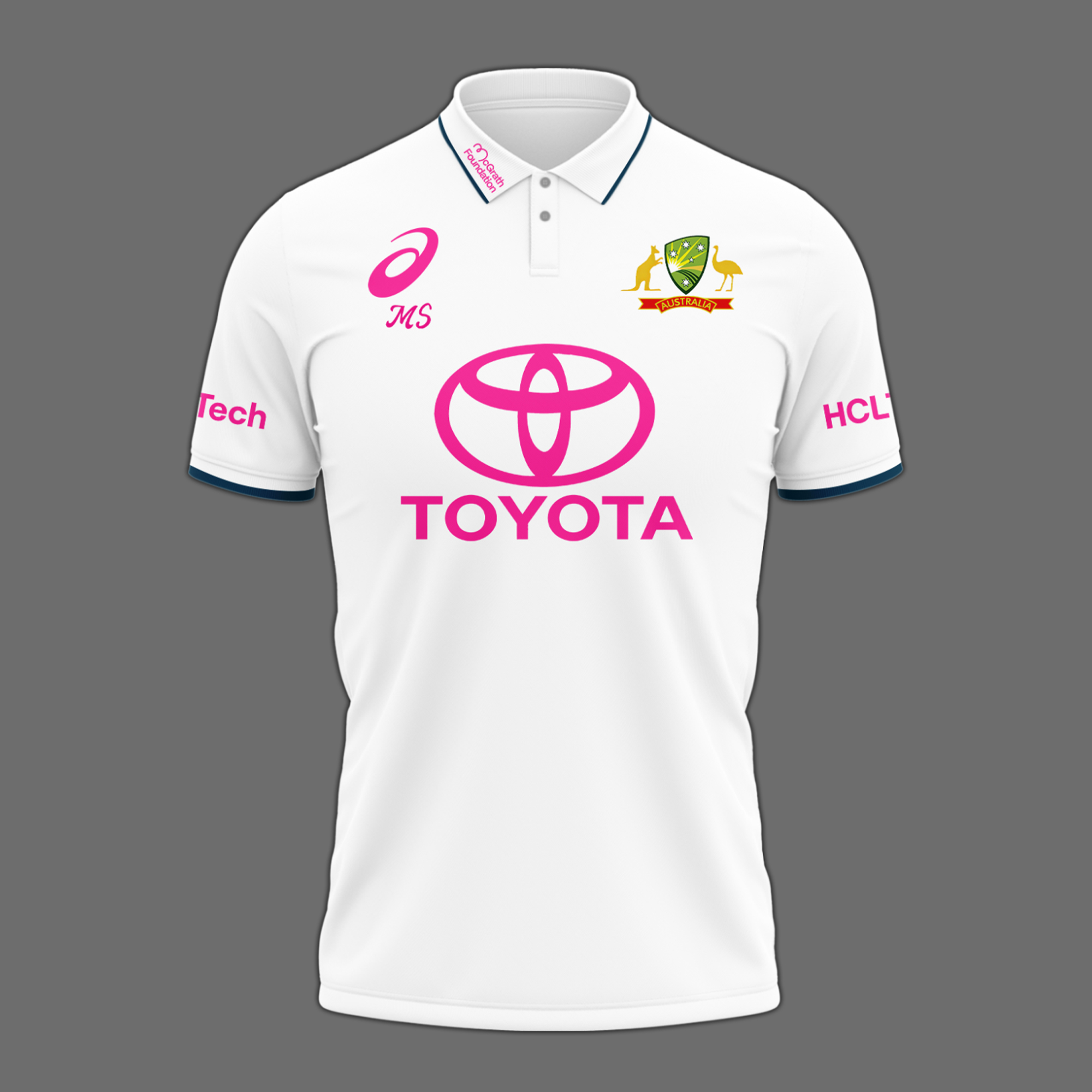 Australia National Cricket Pink Test Polo Custom Name & Number #2 - Famjoys Australia National Cricket Pink Test Polo Custom Name & Number #2 - Famjoys