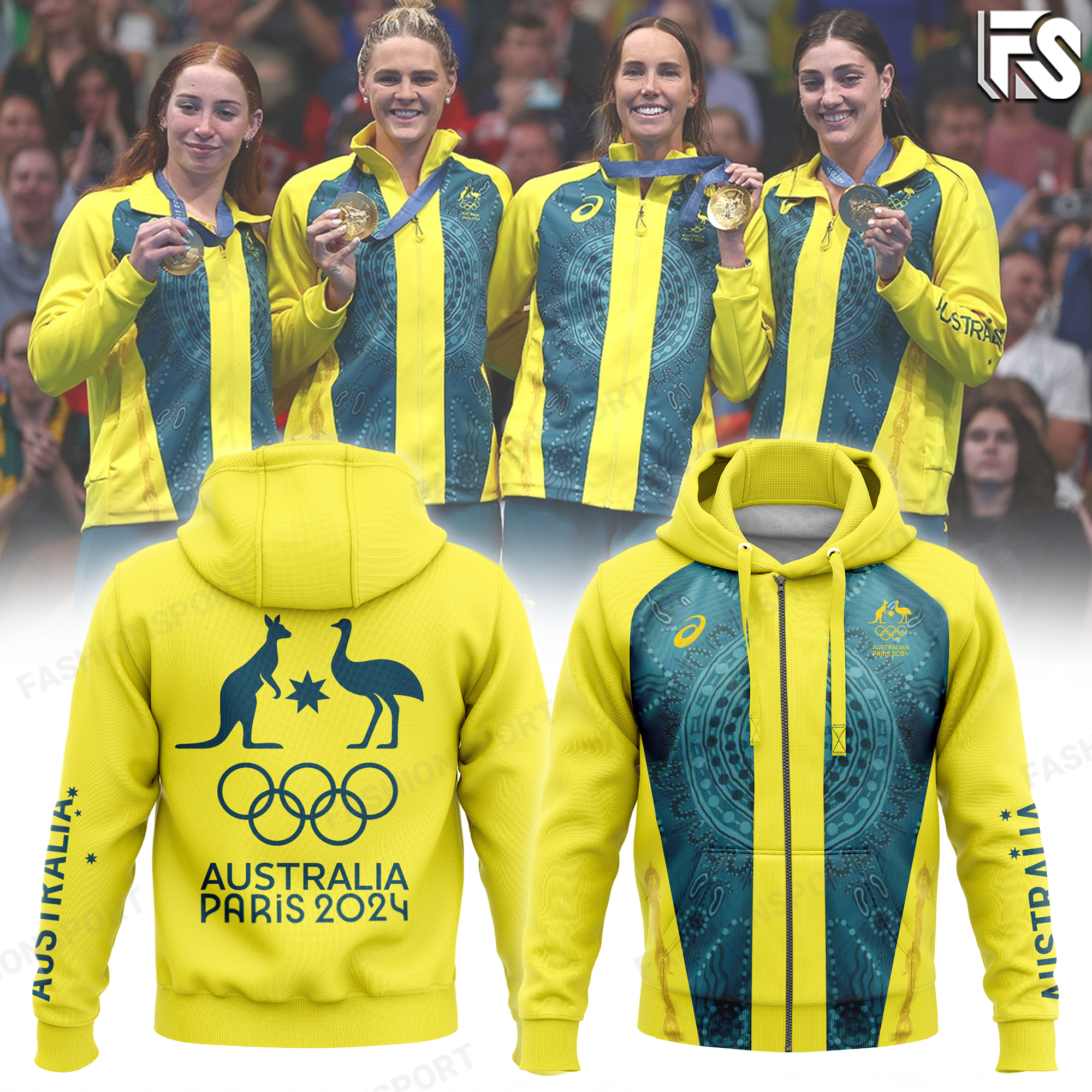 Australian Olympic Team Blacks Stand up zipper - Famjoys Australian Olympic Team Blacks Stand up zipper - Famjoys