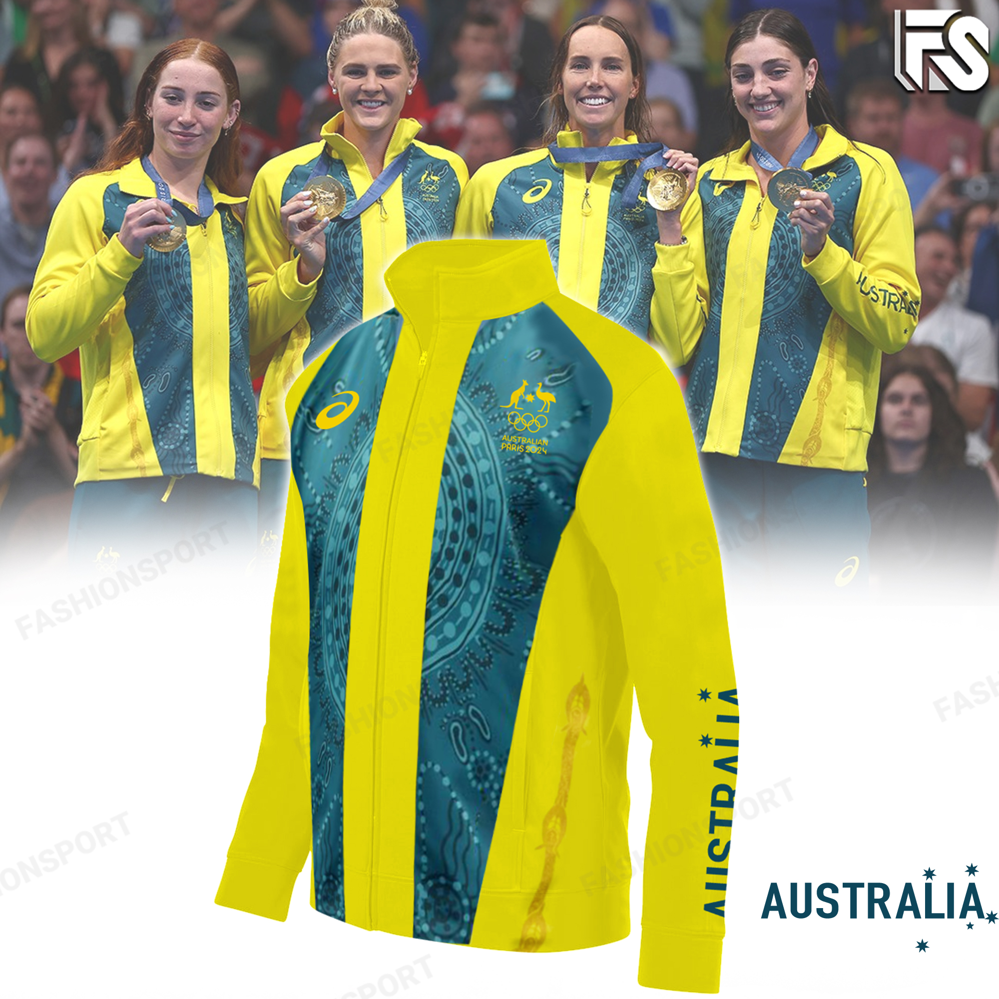 Australian Olympic Team Blacks Stand up zipper - Famjoys Australian Olympic Team Blacks Stand up zipper - Famjoys