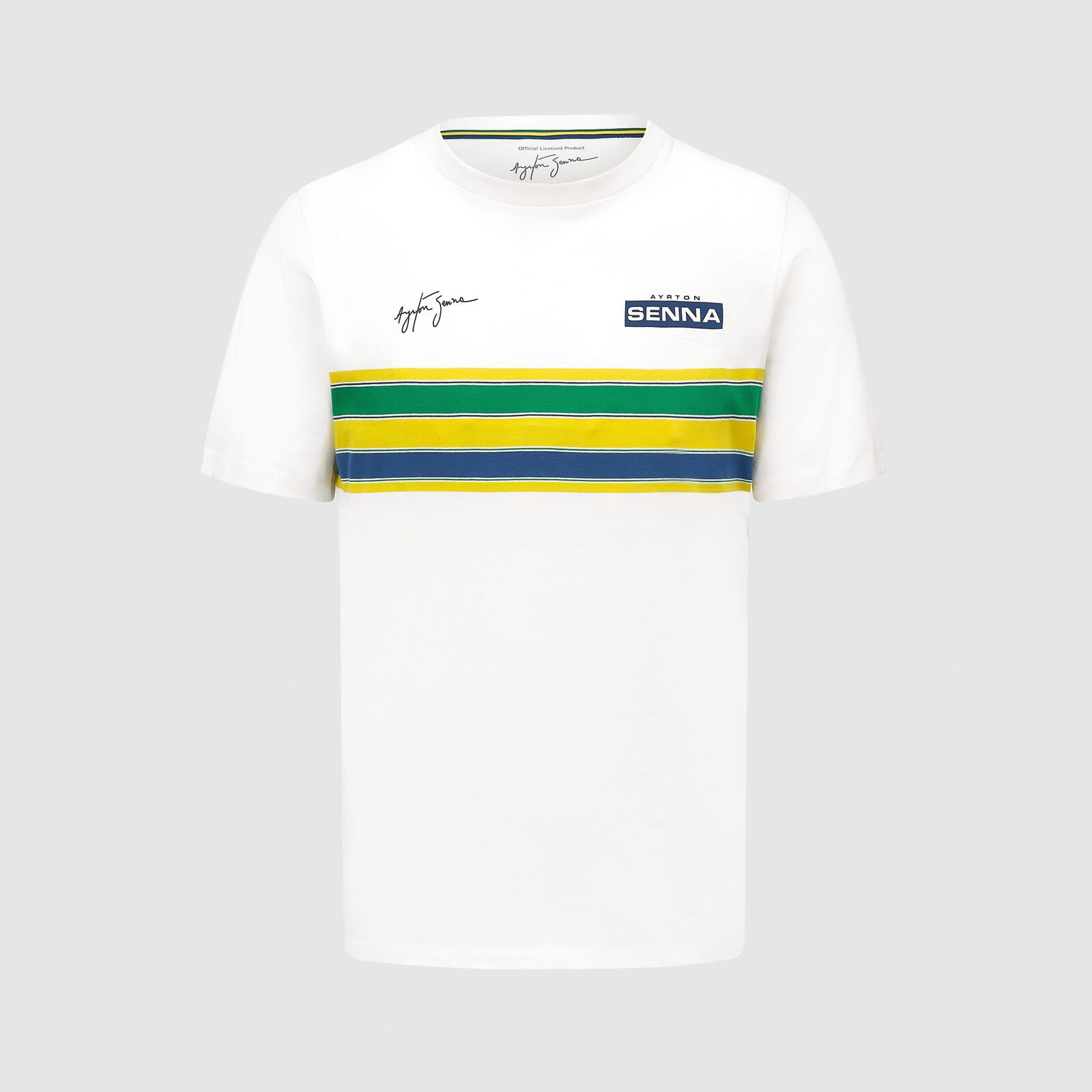 Ayrton Senna Helmet Stripe Tshirt - Famjoys Ayrton Senna Helmet Stripe Tshirt - Famjoys