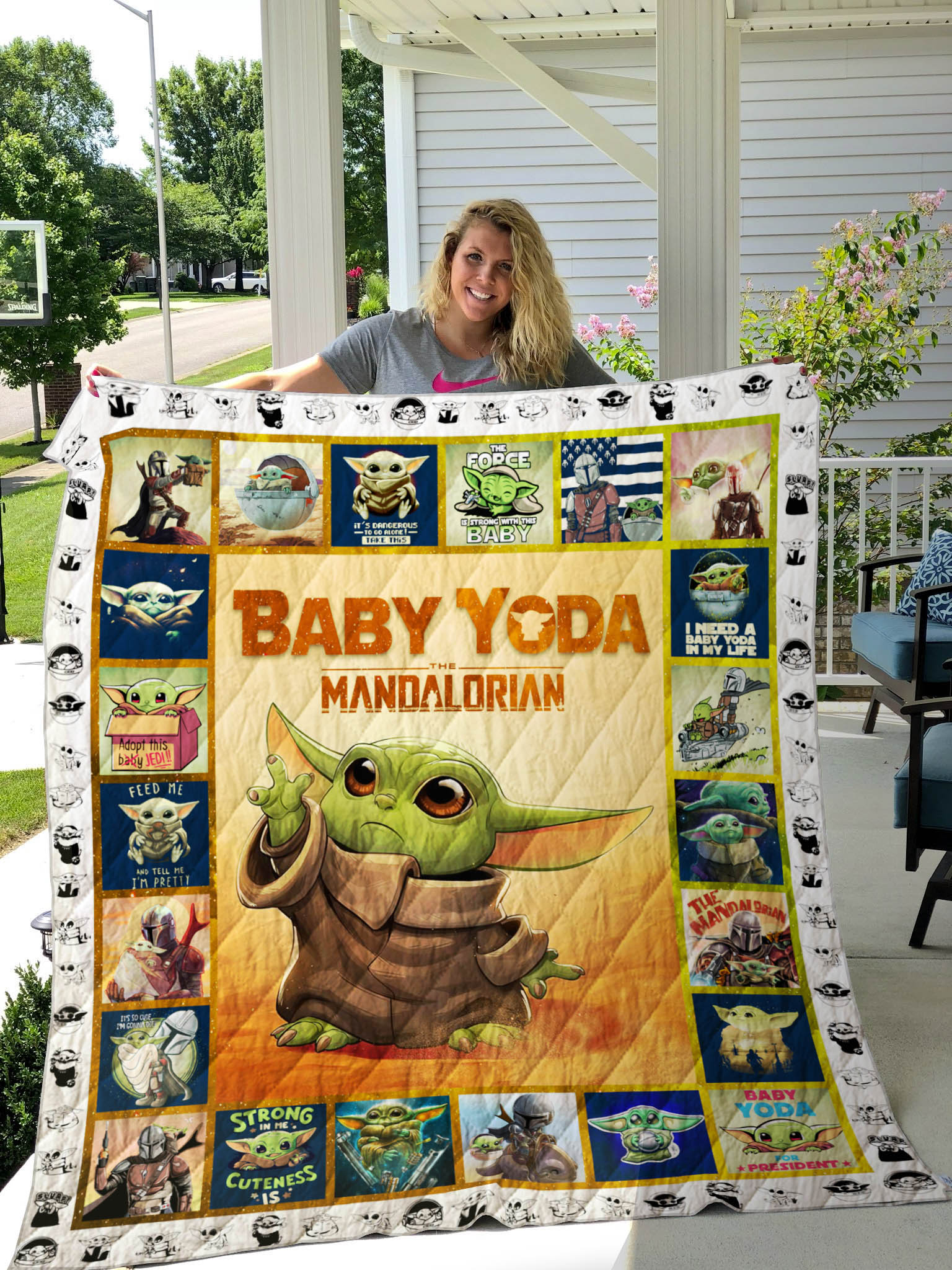 Baby Yoda Star Wars All Season Plus Size Quilt Blanket Ver 5 - Famjoys Baby Yoda Star Wars All Season Plus Size Quilt Blanket Ver 5 - Famjoys