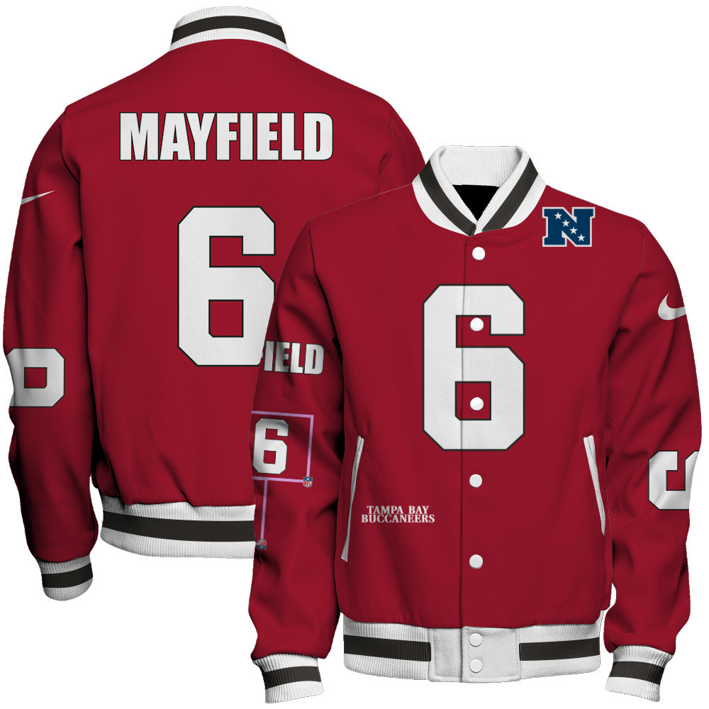 Baker Mayfield #6 Tampa Bay Buccaneers National Football League Unisex Varsity Jacket - Famjoys Baker Mayfield #6 Tampa Bay Buccaneers National Football League Unisex Varsity Jacket - Famjoys